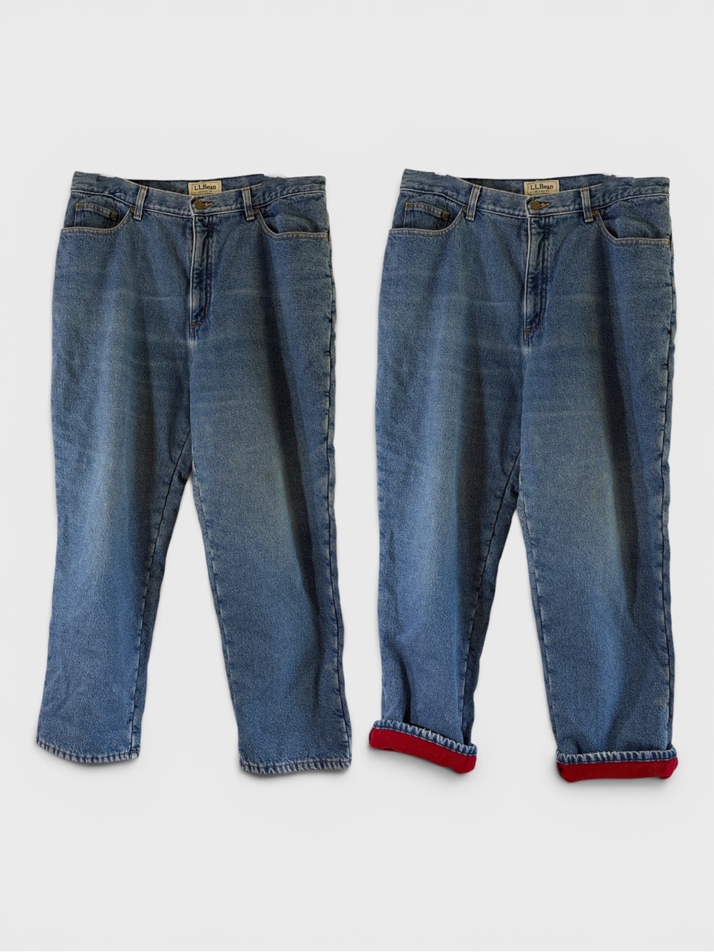 921 L.L. Bean Flannel Lined Relaxed Fit Straight Leg Jeans